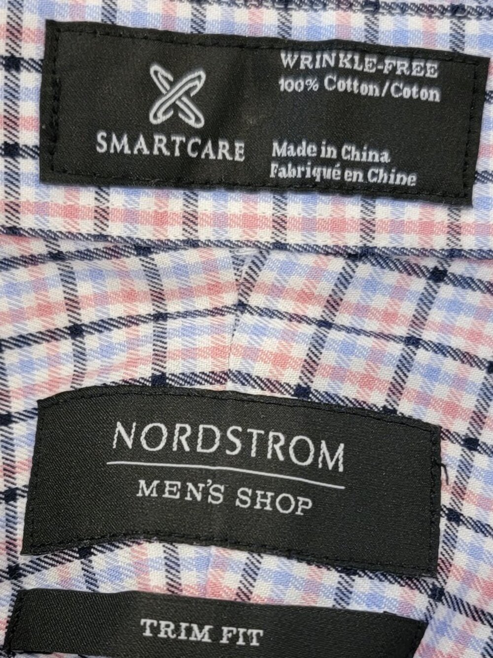 Nordstrom Men's Shop Smart Care Trim Fit Long Sleeve Button Down Check Print - Picture 7 of 9